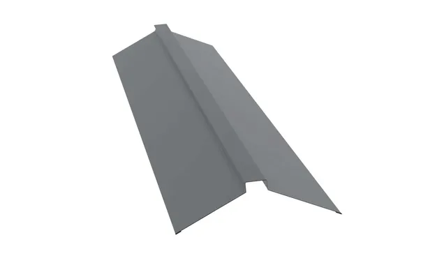 Планка конька плоского 150х40х150 0,5 Satin Мatt с пленкой RAL 7016 серый антрацит