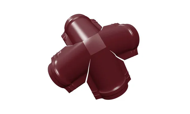 Четверник конька малого полукруглого Satin с пленкой RAL 3005 красное вино