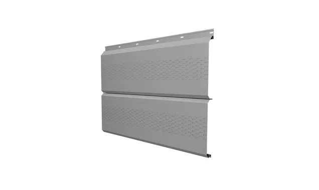 Софит ЭкоБрус с перфорацией 0,345 Grand Line 0,5 Satin RAL 9006 бело-алюминиевый