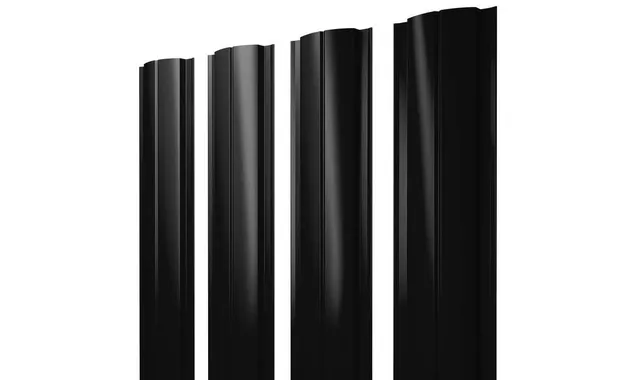 Штакетник Полукруглый Slim Grand Line 0,5 Satin Matt RAL9005 Черный