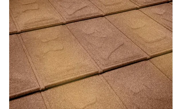 Композитная черепица Метротайл (Metrotile) серия I-Slate, цвет терракотово-желтый, 1340х430 мм