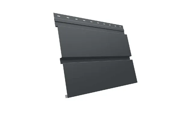 Металлический сайдинг Grand Line Квадро брус 0.5 мм Satin Мatt с пленкой RAL 7016 серый антрацит