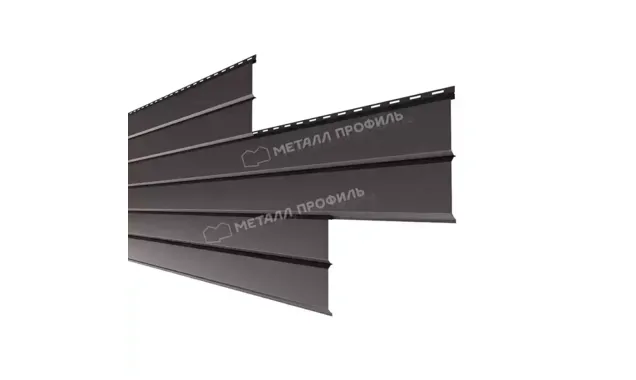 Металлический сайдинг Lбрус-XL Металл-Профиль VikingMP RAL 8019 Серо-коричневый 14х335