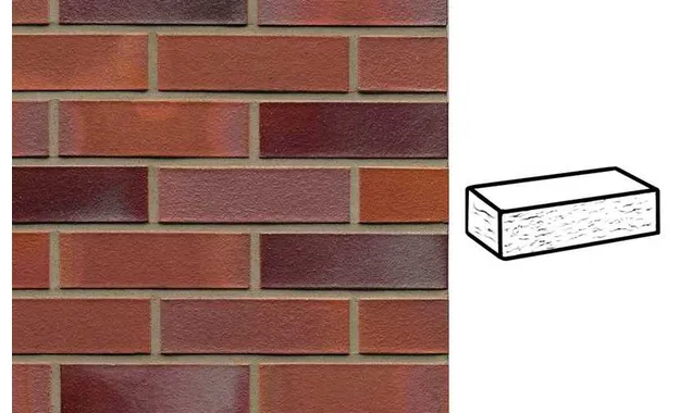 Кирпич клинкерный Muhr 14 Rotblau-bunt рустик, 240х115х71 мм
