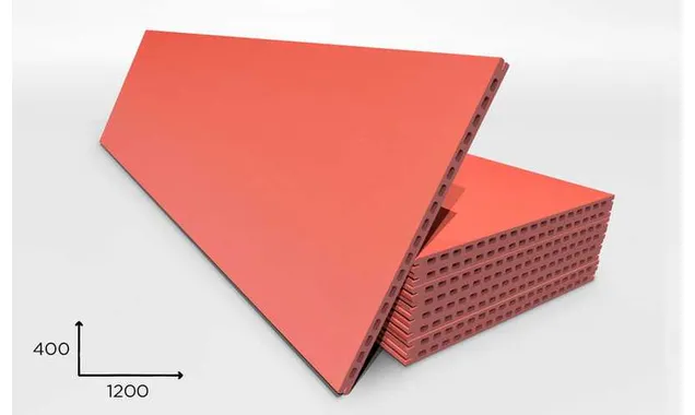 Керамогранитная плита FAVEKER GA20 для НФС, Rojo, 1200*400*20 мм