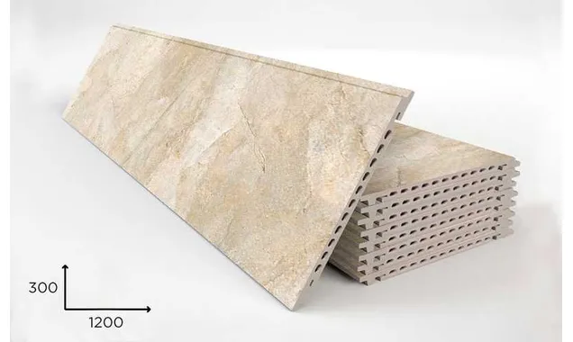 Керамогранитная плита FAVEKER GA16 для НФС, Rocks Beige, 1200*300*18 мм