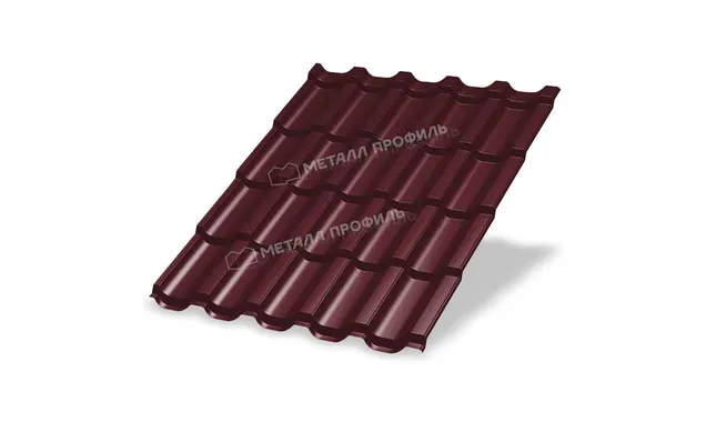 Металлочерепица Металл-Профиль Трамонтана-M 0,5 PURMAN® RAL 3005 Красное вино