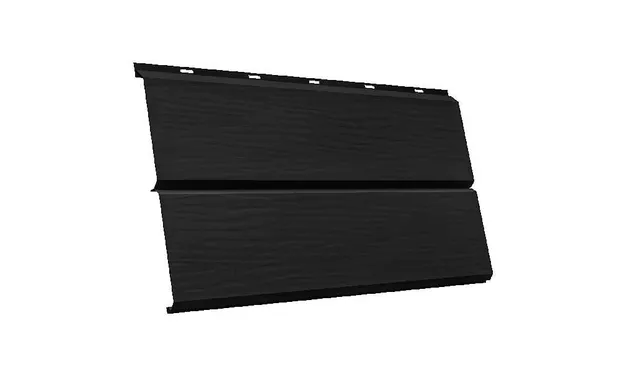 Металлический сайдинг Grand Line ЭкоБрус 3D 0.5 мм GreenCoat Pural BT. matt RR 33 черный (RAL 9005 черный)