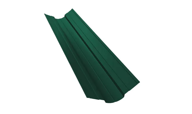 Планка ендовы верхней фигурной 150x150 0,5 Satin с пленкой RAL 6005 зеленый мох