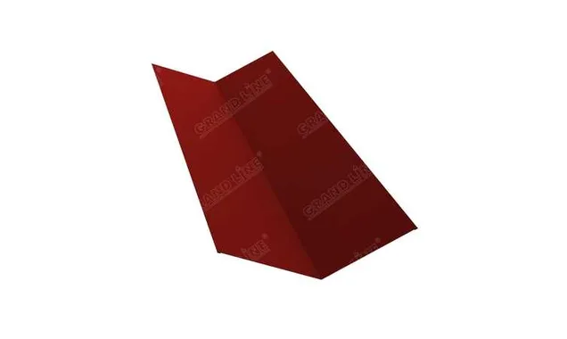 Планка ендовы верхней 145х145 0,35 PE с пленкой RAL 3011 коричнево-красный