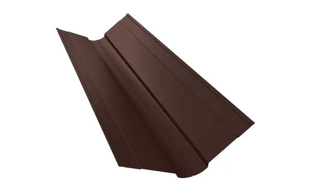 Планка ендовы верхней Grand Line фигурной 100x100 0,4 Полиэстер RAL 8017 шоколад