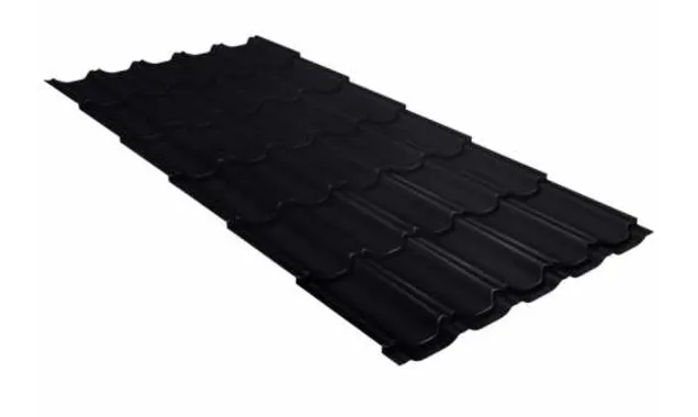 Металлочерепица Grand Line Kvinta plus 0,45 Drap RAL 9005 Черный