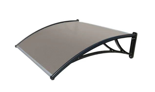 Козырьки Krovent из поликарбоната 1200х930х280 бронзовый (черный кроншт)