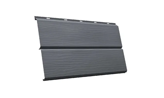 Металлический сайдинг Grand Line ЭкоБрус 3D 0.5 мм GreenCoat Pural BT. matt RR 23 темно-серый (RAL 7024 мокрый асфальт)