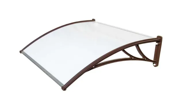 Козырьки Krovent из поликарбоната 1200х930х280 молочный (корич.кроншт)