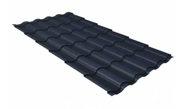 Металлочерепица Grand Line Kredo 0,5 GreenCoat Pural Matt BT RR 23 Мокрый асфальт
