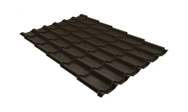 Металлочерепица Grand Line Монтеррей 0,5 GreenCoat Pural Matt BT RR 32 Серо-коричневый