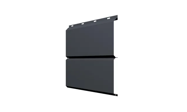 Софит ЭкоБрус без перфорации 0,345 Grand Line 0,5 Satin с пленкой RAL 7024 мокрый асфальт