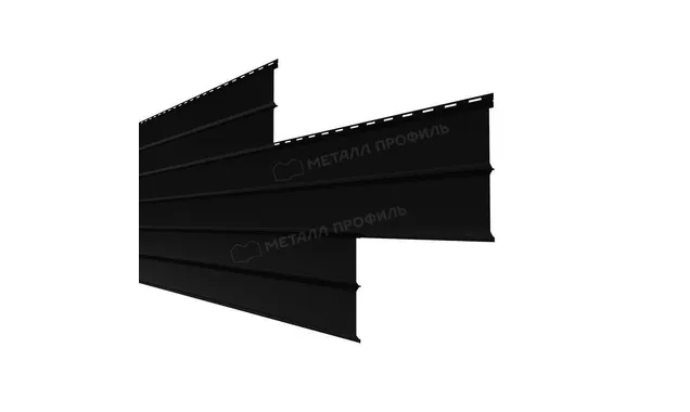 Металлический сайдинг Lбрус-XL-Н Металл-Профиль VikingMP RAL 9005 Черный темный 14х335