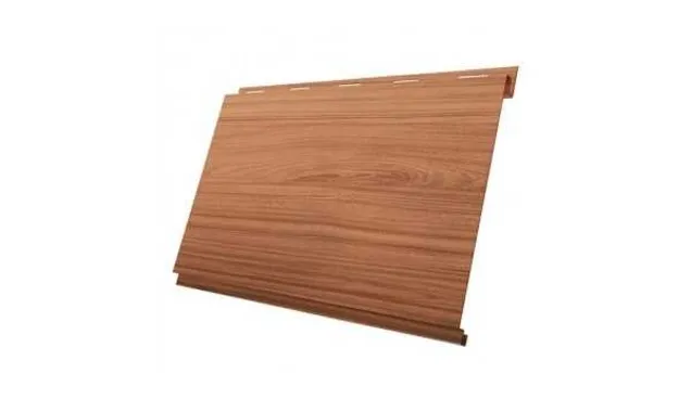 Металлический сайдинг Grand Line Вертикаль 0.45 мм classic Print Elite с пленкой Nutwood