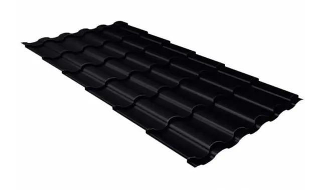Металлочерепица Grand Line Kredo 0,5 PurLite Мatt RAL 9005 Черный