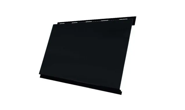 Металлический сайдинг Grand Line Вертикаль 0.5 мм classic Rooftop Matte с пленкой RAL 9005 черный