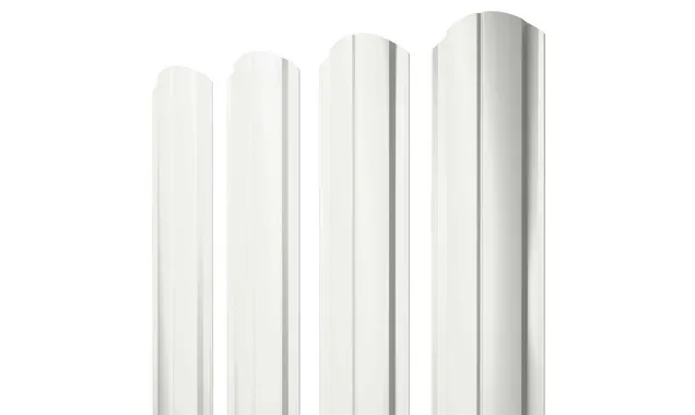 Штакетник Полукруглый Slim фигурный Grand Line 0,45 Полиэстер RAL9003 Сигнальный Белый