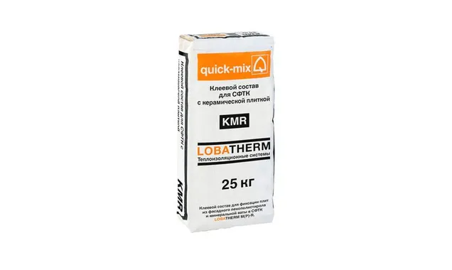 Клеящий раствор quick-mix KMR для утеплителя для СФТК с керамической плиткой, серый, 25 кг