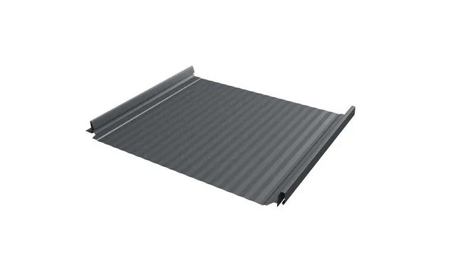 Фальцевая кровля Кликфальц Pro Gofr Grand Line 0,45 Drap RAL 7024 Мокрый Асфальт