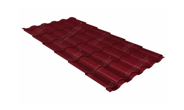 Металлочерепица Grand Line Kredo 0,45 Drap RAL 3005 Красное вино