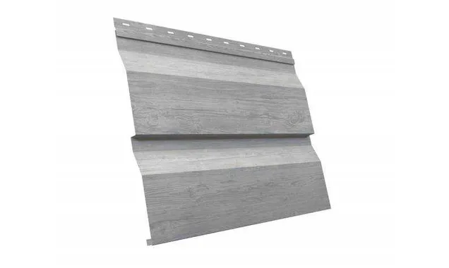 Металлический сайдинг Grand Line Корабельная Доска XL 0.45 мм Print Premium Silver Wood