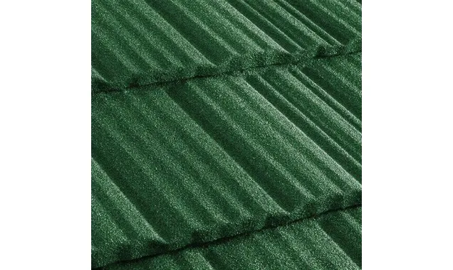 Композитная черепица Метротайл (Metrotile) серия MetroShake II, цвет зеленый, 1330х410 мм