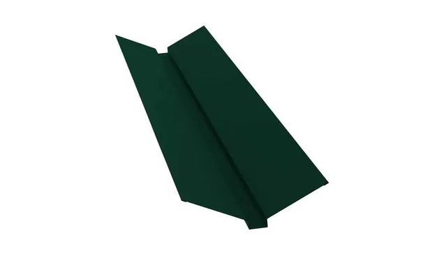 Планка ендовы верхней 115х30х115 0,5 Satin с пленкой RAL 6005 зеленый мох