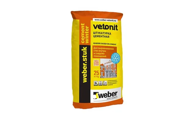 Декоративная цементная штукатурка weber.stuk cement winter, 25 кг