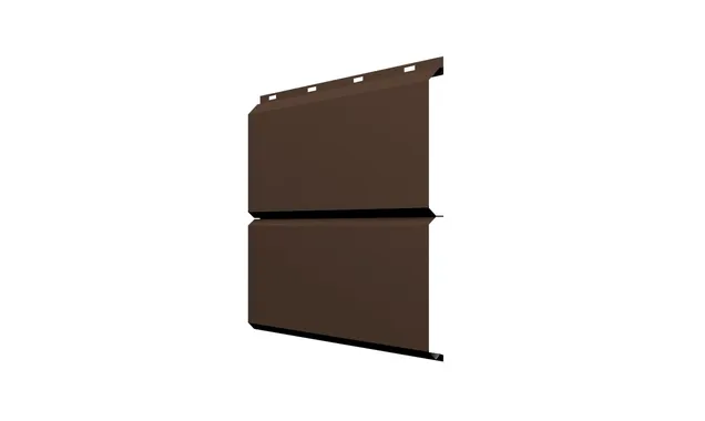 Софит ЭкоБрус без перфорации 0,345 Grand Line 0,5 Quarzit Pro Matt с пленкой RAL 8017 шоколад