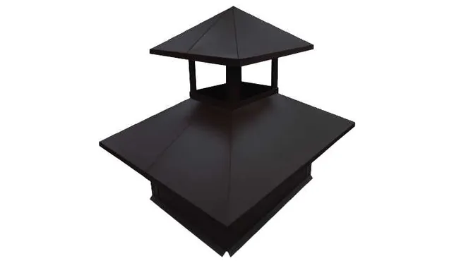 Дымник на трубу двойной 520х390мм 0,5 Satin с пленкой RAL 7024 мокрый асфальт