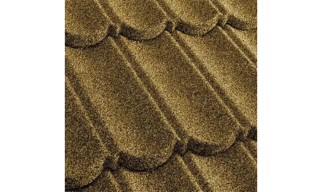 Композитная черепица Метротайл (Metrotile) серия MetroBond, цвет желтый, 1330х410 мм
