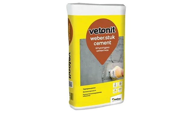 Декоративная цементная штукатурка weber.stuk cement, 25 кг