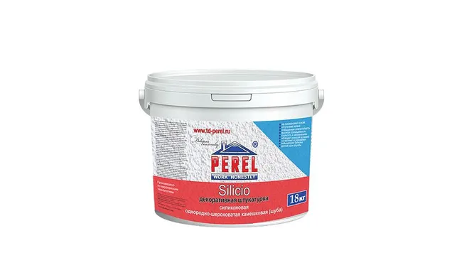 Силиконовая декоративная штукатурка Perel Silicio Шуба 1,5 мм, база В, 18 кг