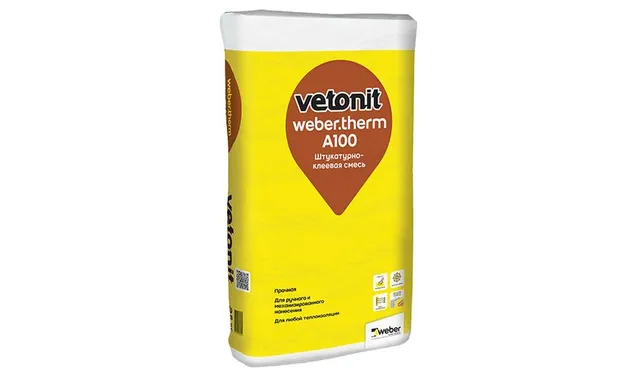 Штукатурно-клеевая смесь weber.therm A100, 25 кг