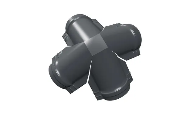 Четверник конька малого полукруглого Rooftop Matte с пленкой RAL 7024 мокрый асфальт
