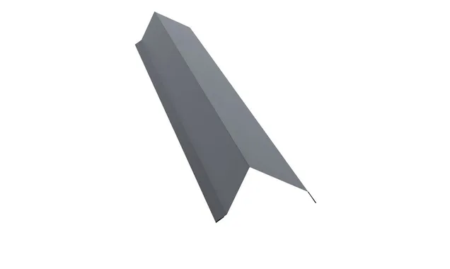 Планка торцевая 142х100 0,5 Satin с пленкой RAL 9006 бело-алюминиевый
