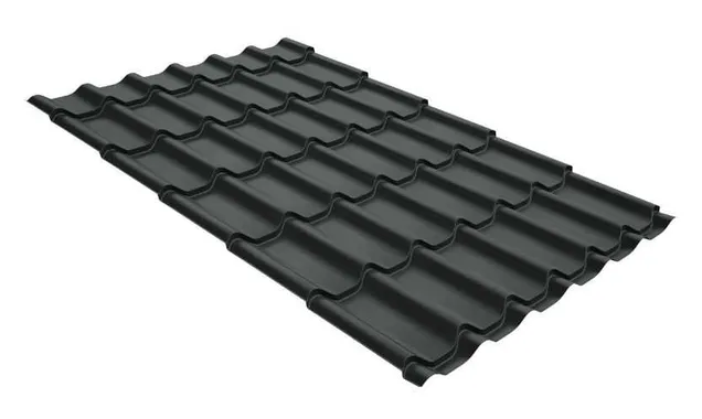 Металлочерепица Grand Line Classic 0,5 GreenCoat Pural Matt BT RR 23 Мокрый асфальт