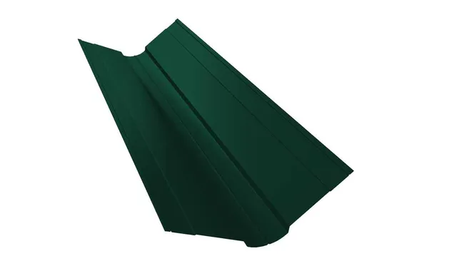 Планка ендовы верхней фигурной 100x100 0,4 PE RAL 6005 зеленый мох