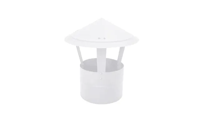 Дымник на трубу круглый d140 0,5 Satin с пленкой RAL 9003 сигнальный белый
