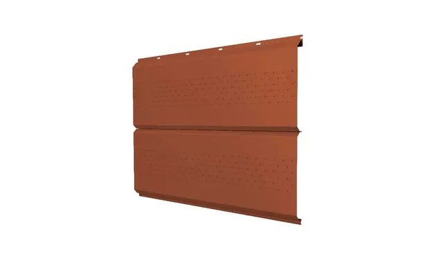 Софит ЭкоБрус new c перфорацией 0,45 Drap RAL 8004 терракота