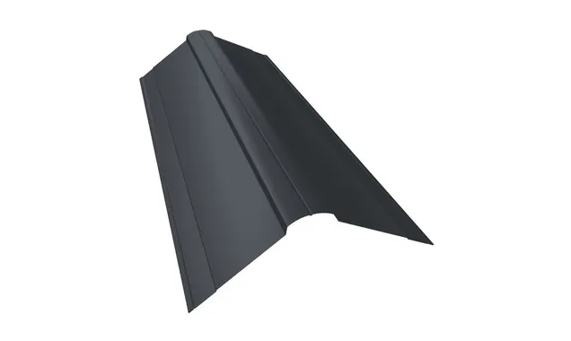 Планка конька фигурного 150x150 0,5 Satin с пленкой RAL 7016 антрацитово-серый