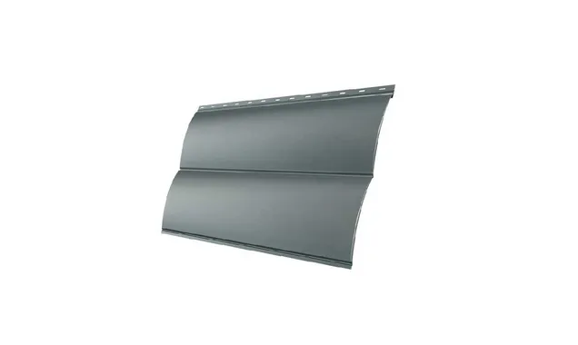 Металлический сайдинг Grand Line Блок-хаус 0.5 мм Satin RAL 9006 бело-алюминиевый