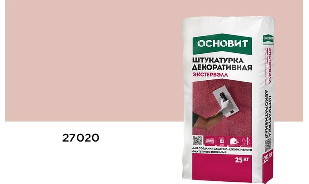 Штукатурка декоративная ОСНОВИТ КОРОЕД ЭКСТЕРВЭЛЛ OM-2.5 WK, 27020, 2,5 мм, 25 кг