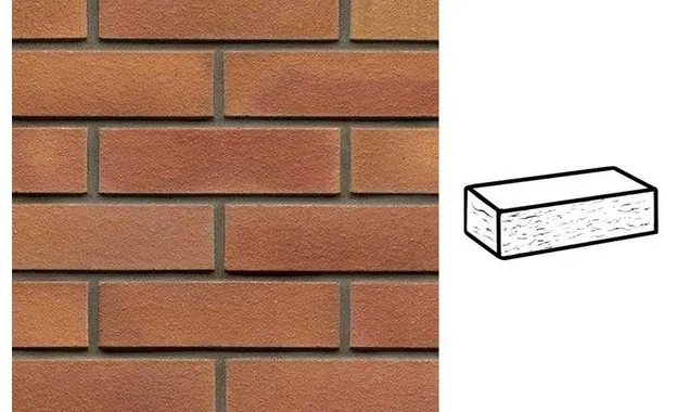 Кирпич клинкерный Muhr 08 Lachsrot рустик, 250х120х65 мм